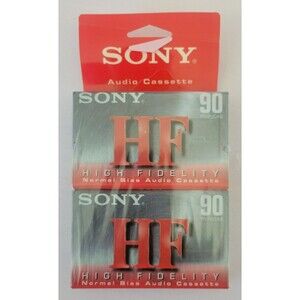 Sony HF 90 Normal Bias Blank Cassette - 90min - 2 Pack  Brand New Sealed